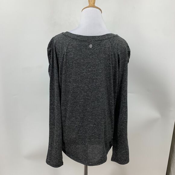 Z by Zella Puff Sleeve Shirt Womens M Medium Long Sleeve Heather Gray Athetic - Picture 3 of 10